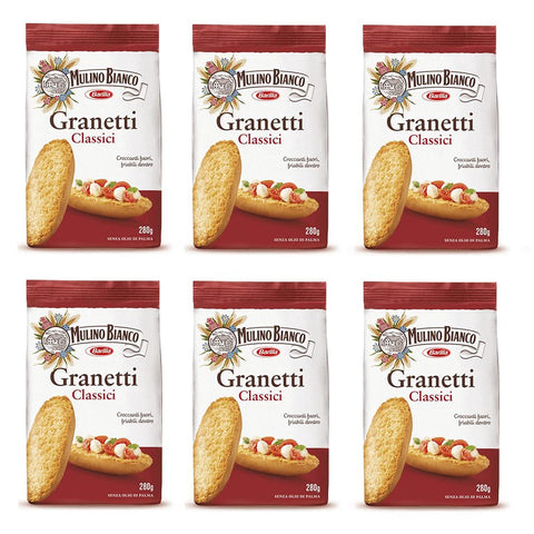 Mulino Bianco Granetti Knusper Brot für Bruschetta Croutons 290g aus italien 6x Original italienisch