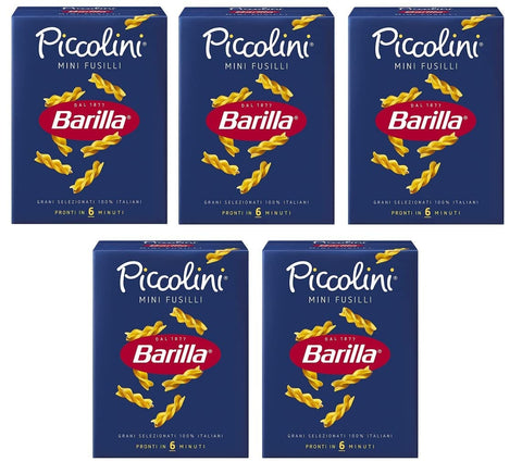 Barilla Pasta 5x Pasta Barilla Piccolini mini Fusilli Nudeln 500 g pack Italian Pasta 8076809523837