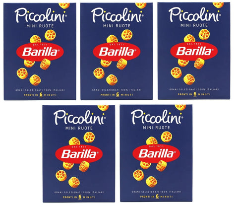 Barilla Pasta 5x Pasta Barilla Piccolini mini ruote Nudeln 500 g pack 8076809546591