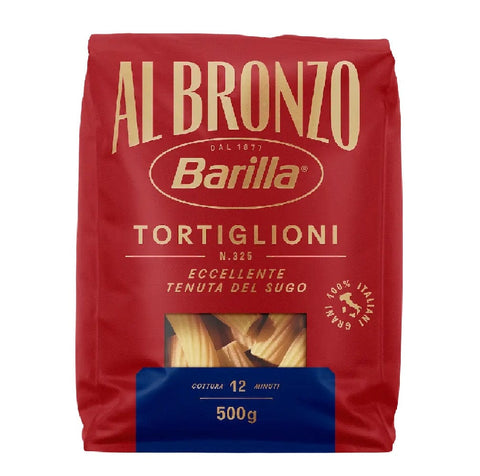 Barilla pasta Barilla Tortiglioni al Bronzo Bronze Gezogene Pasta 500gr 8076809585316