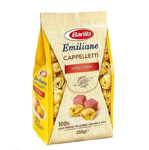 Barilla pasta MHD 05/04/2025 Barilla Emiliane Cappelletti con carne Ei Pasta mit Fleisch (250g) 8076809537698