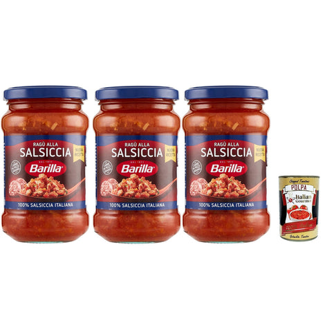 Sugo Ragù Salsiccia Condimento per Pasta, Fertig Soße mit 100 % italienischer Wurst 3x300g Original italienisch Sauce