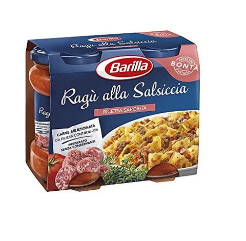 Barilla Pastasaucen 2x Barilla ragù alla salsiccia tomaten sauce 2x 180 g ragu mit Wurst nudel Soße 8076809546119