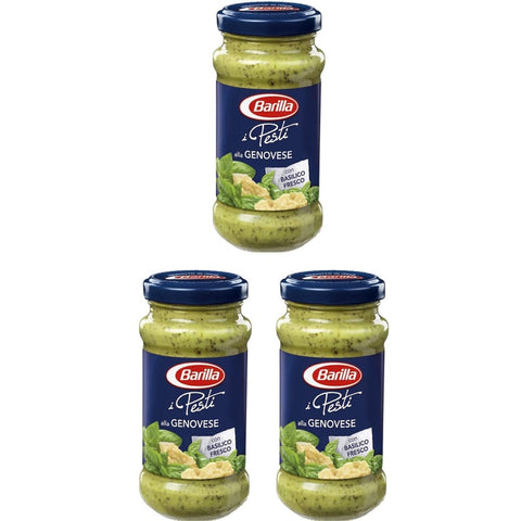 Barilla Pesto Barilla Pesti alla Genovese pesto mit Basilikum aus Sauce Soße 190 g 3x italienisch Original 8076809513340