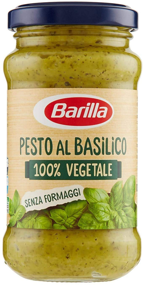 Barilla Pesto Barilla Pesto al Basilico 100% Vegetale Gemüse Basilikum Pesto ohne Käse Pasta-Sauce 100% Italienisches Pesto 195g 8076809572613