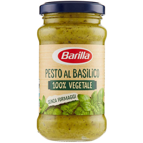 Barilla Pesto al Basilico 100% Vegetale Gemüse Basilikum Pesto ohne Käse Pasta - Sauce 100% Pesto 195g Original italienisch