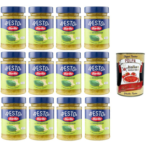 Barilla Pesto alla Genovese con Basilico Fresco Condimento e Sugo per Pasta Genueser Pesto mit frischem Basilikumgewürz und Pastasauce 12x190 gr italienisch Original