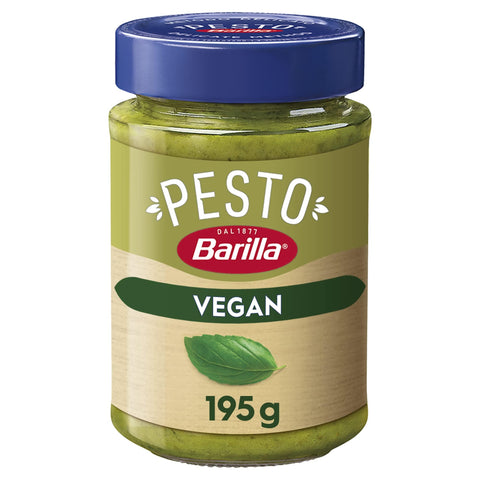 Barilla Pesto Barilla Pesto Basilico Vegan 12x195g | Glutenfreie Italienische Pasta-Sauce mit Basilikum und Cashewnüssen, vegetarische Nudel-Soße, grünes Pesto 8076809086400