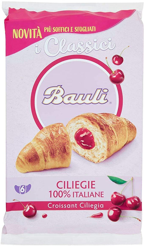 Bauli Abgepackte Gebäckstücke 12x Bauli Cornetti Ciliegia Croissant brioche kuchen mit kirsche (6 x 50g) 300g 8001720445715