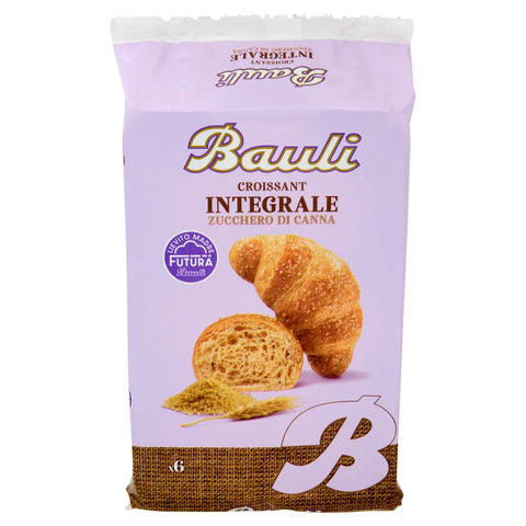 12x Bauli Cornetti con Farina Integrale e Zucchero di Canna Grezzo Croissant mit Vollkornmehl und Rohrohrzucker Packung à 222g, Jede Packung enthält 6 Croissants à 37g 12x Original italienisch