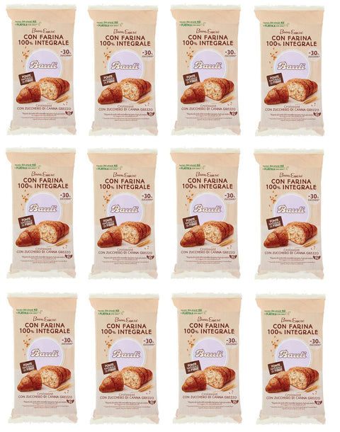 Bauli Abgepackte Gebäckstücke 12x Bauli Cornetti con Farina Integrale e Zucchero di Canna Grezzo Croissant mit Vollkornmehl und Rohrohrzucker Packung à 222g, Jede Packung enthält 6 Croissants à 37g 8001720644248