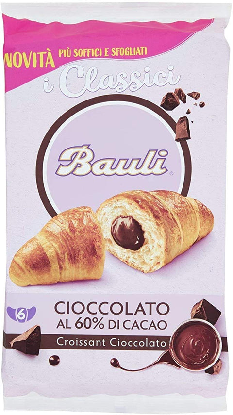 Bauli Abgepackte Gebäckstücke 12x Bauli Cornetti Croissant Cioccolato schoko brioche kuchen kakao (6 x 50g) Schokolade 300g 8001720645825