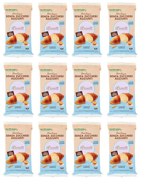 Bauli Abgepackte Gebäckstücke 12x Bauli Cornetti Croissant Semplice Senza Zuccheri Aggiunti con Lievito Madre Croissant Ohne Zuckerzusatz mit Sauerteig Packung à 185g, Jede Packung enthält 5 Croissants à 37g 8001720644255