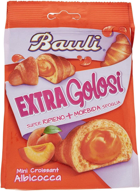 Bauli Abgepackte Gebäckstücke 12x Bauli Mini Croissant con crema all'albicocca mit Aprikosencreme 75g Italienischer Snack Knabberartikel 8001720445364