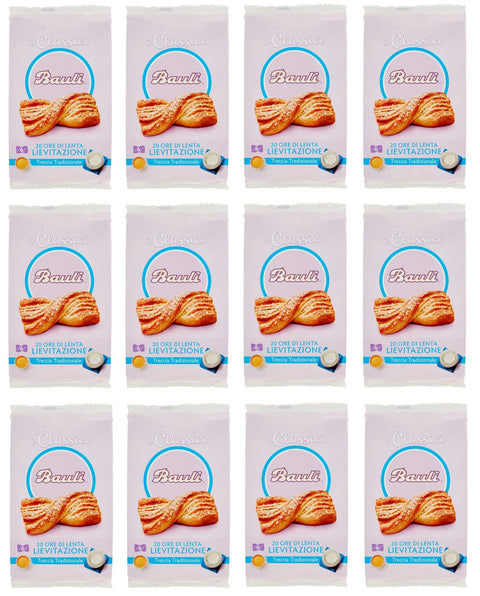 Bauli Abgepackte Gebäckstücke 12x Bauli Treccia Tradizionale Blätterteigzopf Zopf Traditionell Packung à 240g,Jede Packung enthält 6 Zopf à 40g 8001720446156