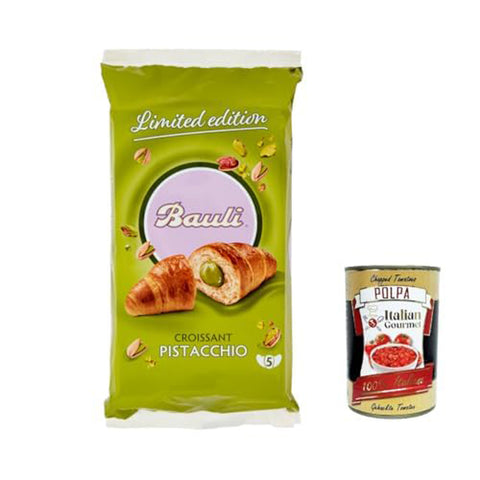 Bauli Croissant farcito al Pistacchio, Croissant Bauli Kuchen mit Pistazien füllung 250 g Abgepackte Gebäckstücke italienisch Original