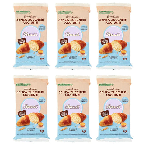Bauli Abgepackte Gebäckstücke Bauli Cornetti Croissant Semplice Senza Zuccheri Aggiunti con Lievito Madre Croissant Ohne Zuckerzusatz mit Sauerteig Packung à 185 g, Jede Packung enthält 5 Croissants à 37 g italienisch Original 8001720644255