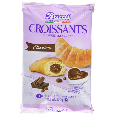 Bauli Abgepackte Gebäckstücke Bauli Croissant mit Schokoladenfllung 6 Stck, 4er Pack (24 x 50 g) Original italienisch 8001720645825