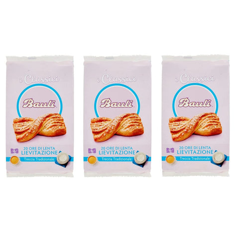 Bauli Abgepackte Gebäckstücke Bauli Treccia Tradizionale Blätterteigzopf Zopf Traditionell Packung à 240 g,Jede Packung enthält 6 Zopf à 40 g italienisch Original 8001720446156
