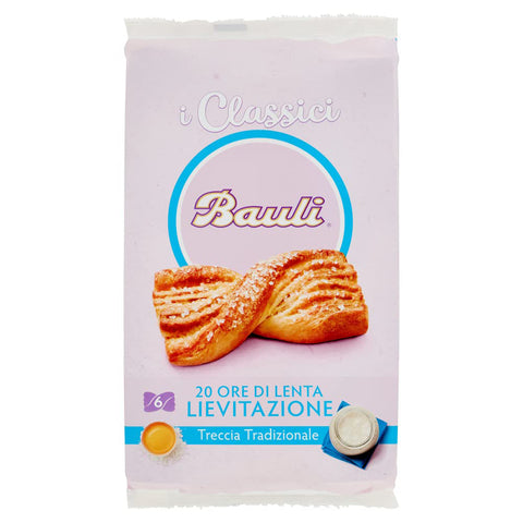Bauli Treccia Tradizionale Blätterteigzopf Zopf Traditionell Packung à Jede Packung enthält 6 Zopf à 240 g 40 g italienisch Original Gebäck