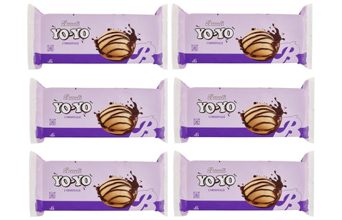 Bauli Snack Kuchen & Backwaren 6x MHD 31/07/2026 Bauli Yo-Yo Merendine Soffici di Pan di Spagna con Crema al Cioccolato, kuchen Weiche Snacks Schwammkuchen mit Schokoladencreme 210g 8014037001888