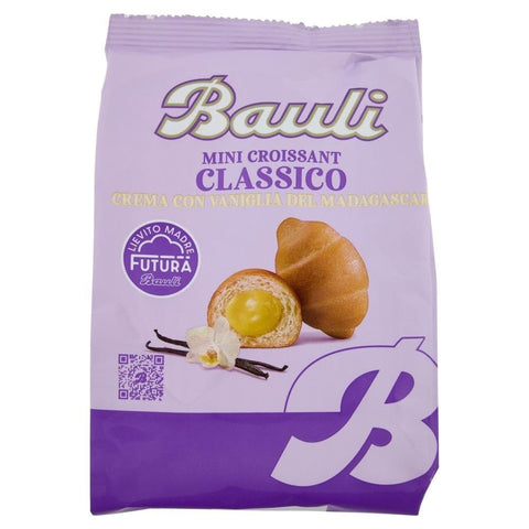 Bauli Snack Kuchen & Backwaren Bauli Extragolosi Mini Croissant con Vaniglia del Madagascar, mini snack Croissant mit Mit Madagaskar Vanille 18x 75g Italienischer Knabberartikel + Italian Gourmet polpa 400g 8001720445371