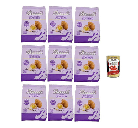Bauli Snack Kuchen & Backwaren Bauli Extragolosi Mini Croissant con Vaniglia del Madagascar, mini snack Croissant mit Mit Madagaskar Vanille 9x 75g Italienischer Knabberartikel + Italian Gourmet polpa 400g 8001720445371