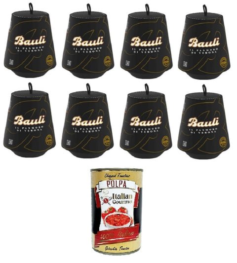 Bauli Stollen Bauli Mini PanMoro di Verona - Pandorino, angereichert mit Kakao, Schokoladenstückchen 8x100 gr+ Italian Gourmet polpa 400g 8001720417705
