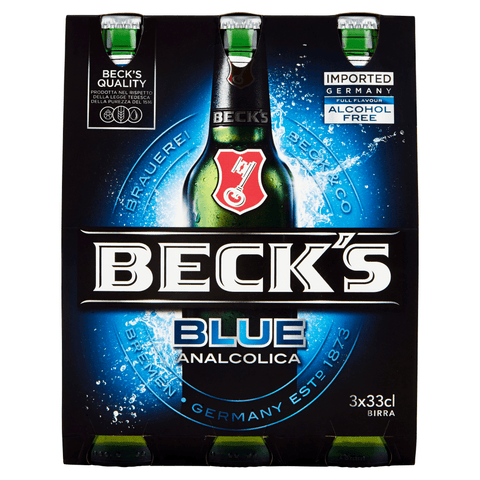 Beck's Alkoholfreies Bier MHD 05/2023 3x Beck's Blue Birra Analcolica Alkoholfreies Goldenes Bier 33cl 4100130924101