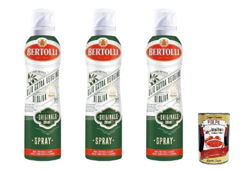 Bertolli Oliven Bertolli Extra Vergines Olivenöl Spray Original, 3 x 200 ml, + Italian Gourmet polpa 400g
