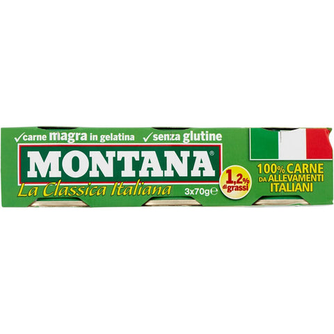 Montana carne classica Rindfleisch in Aspik dose 3x70g 100% Italienisch Fleisch Original italienisch