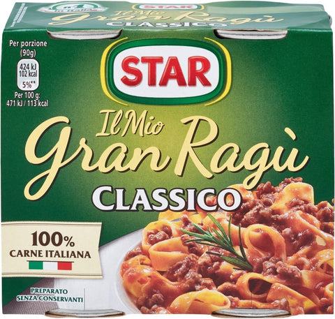 BFYSYO Pastasaucen Gran ragù Star Classico italienische Fleischsauce 2 x 180 g