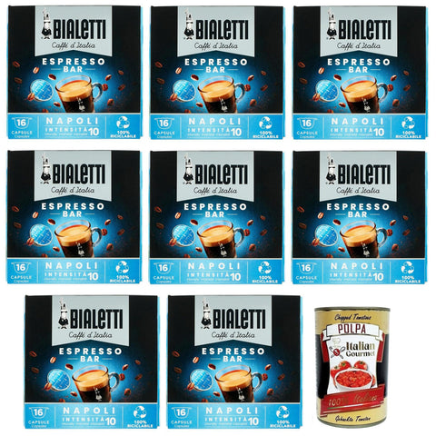 bialetti Caffè d'Italia Espresso Bar Capsule Napoli 16 Kaffeekapseln die nur mit Bialetti Maschinen funktionieren Jede Kapsel 8x italienisch Original