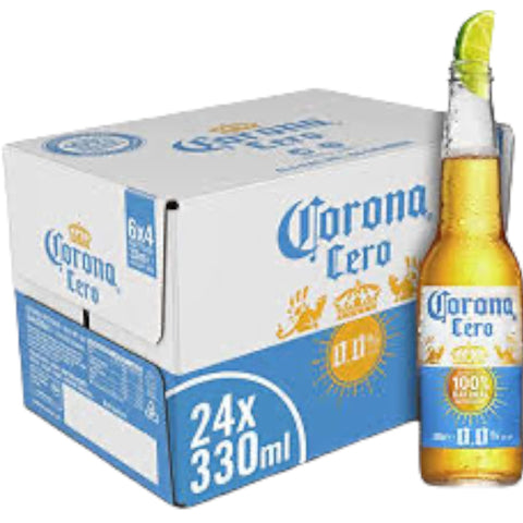 Bier Helles 24 Flaschen Corona Cero, das neue Corona mit 0% Alkohol genießen 5410228292586