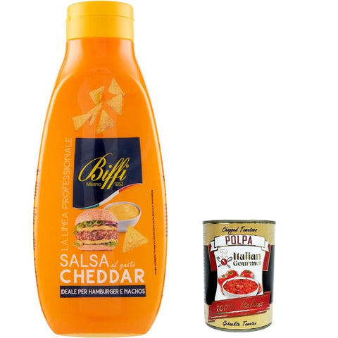 Biffi Barbequesaucen Biffi The Professional Line - Cheddar-Sauce 800gr Original italienisch inkl. Italian Gourmet Polpa 400g 8032804040014
