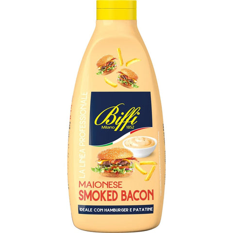 Biffi Milano 1852 Mayonnaise 6x Biffi Milano 1852 Biffi Smoked Bacon - Mayonnaise - Geschmack: Räucherspeck - Flasche 800 g Original italienisch 8009320045182