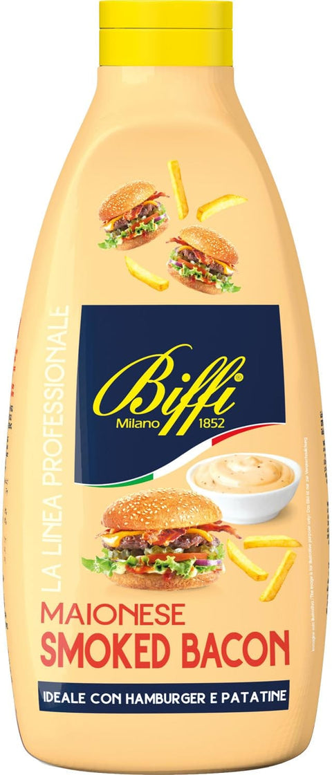 Biffi Milano 1852 Mayonnaise Biffi Smoked Bacon-Mayonnaise - Geschmack: Räucherspeck - 800 g Flasche 8009320045182
