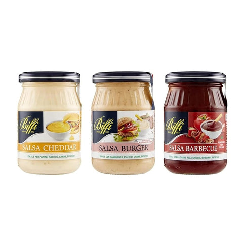 Biffi Sauce Testpaket Biffi Cheddar Burger Barbecue Sauce (2x180g 1x210g)