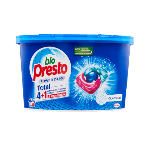 Bio Presto Waschmittel 4x Bio Presto Power caps Classico klassisches Waschmittel 18 Kapseln 8015100578474