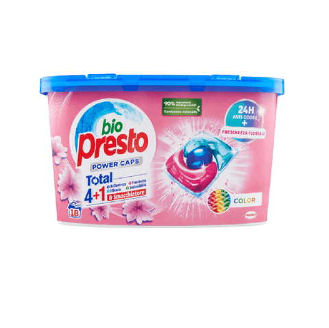 Bio Presto Waschmittel 4x Bio Presto Power caps Color Waschmittel für Buntwäsche 18 Kapseln 8015100578481