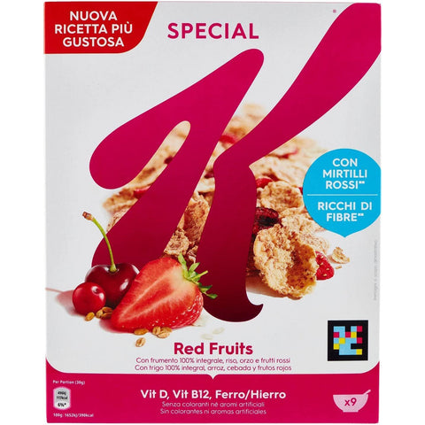 Kellogg's Special K Red Fruits Fiocchi di Riso Cereals Roten Früchten Reisflocken Vollkorn Weizen und Gerste mit 3x290g Original italienisch