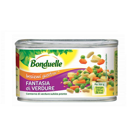 Bonduelle Fantasia di Verdure contorno di verdure subito pronto Gemüsebeilage gemischtes Gemüse Fertiggericht 3x400g Original italienisch Feinkost