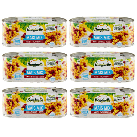 Bonduelle Mais Mix Mais e Fagioli Rossi Süßer und Knuspriger Mais mit Rote Bohnen ( 3 x 170g italienisch Original