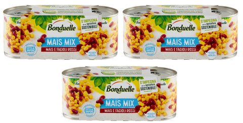 Bonduelle Gemüsegerichte 3x Bonduelle Mais Mix Mais e Fagioli Rossi Süßer und Knuspriger Mais mit Rote Bohnen ( 3 x 170g ) 3083680978385