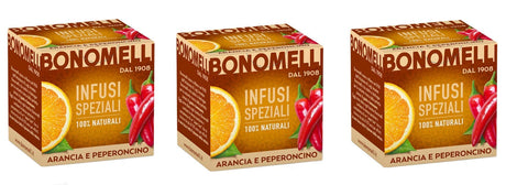 Bonomelli Infusi Speziali Arancia e Peperoncino Aufgüsse von Gewürzen Aroma von Orange und Chili 100% natürlich 10 Filter italienisch Original