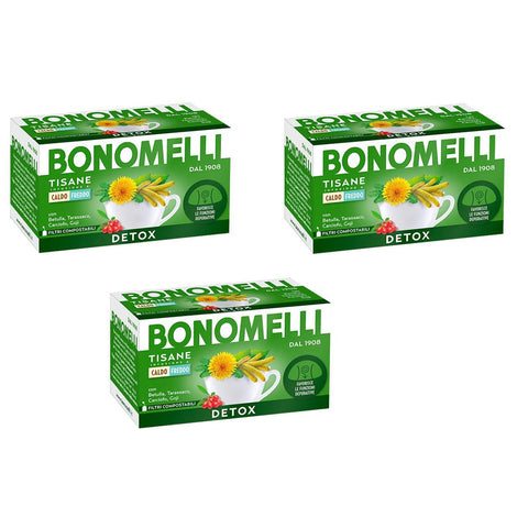 Bonomelli Tisane Detox Um Ihrer Leber auf natürliche Weise zu helfen mit Birke, Löwenzahn 3x Original italienisch Entgiftung