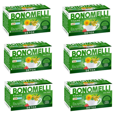Bonomelli Tisane Detox Um Ihrer Leber auf natürliche Weise zu helfen mit Birke, Löwenzahn 6x Original italienisch Entgiftung