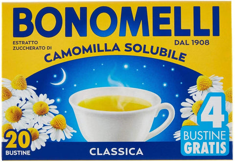 Bonomelli Kamille 3x Bonomelli camomilla löslich entspannendes Getränk Kamille 20 beutel + 4 frei 8001840326376