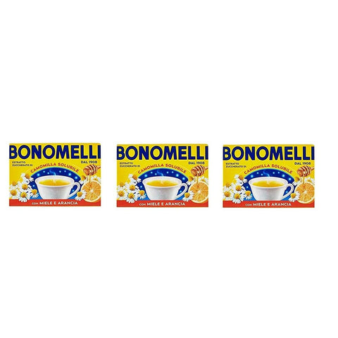 Bonomelli Kräutertee Bonomelli camomilla Kamille mit Honig und Orange löslich entspannendes 80 g 3x italienisch Original