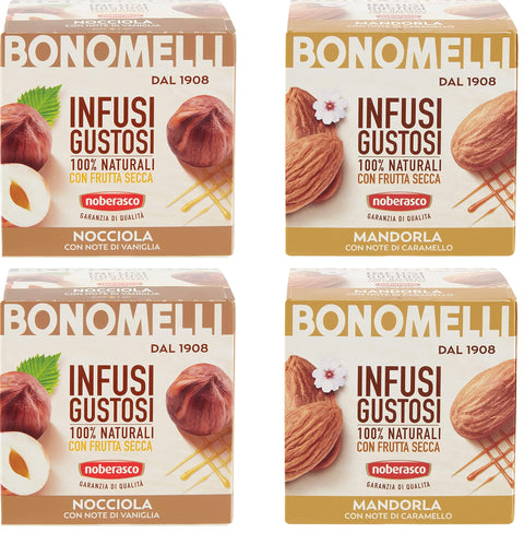 Testpaket Bonomelli Infusi Gustosi Infusion Packung mit 4x10 Filtern 100% natürliche Inhaltsstoffe italienisch Original Kräutertee